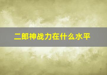 二郎神战力在什么水平