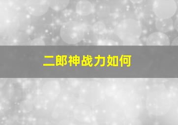 二郎神战力如何