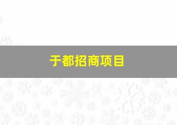 于都招商项目