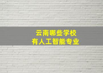 云南哪些学校有人工智能专业