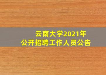 云南大学2021年公开招聘工作人员公告