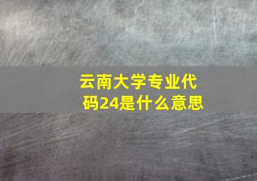 云南大学专业代码24是什么意思