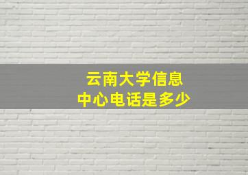 云南大学信息中心电话是多少