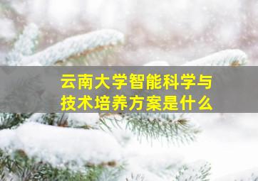 云南大学智能科学与技术培养方案是什么