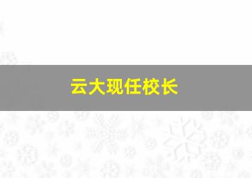 云大现任校长