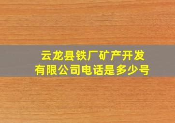 云龙县铁厂矿产开发有限公司电话是多少号