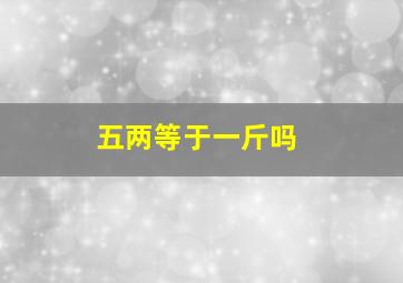 五两等于一斤吗