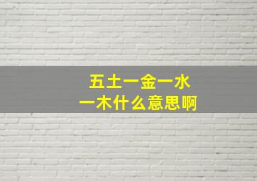 五土一金一水一木什么意思啊