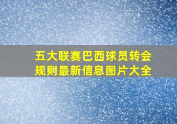 五大联赛巴西球员转会规则最新信息图片大全