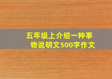 五年级上介绍一种事物说明文500字作文