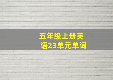 五年级上册英语23单元单词