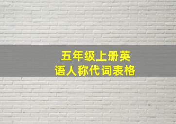 五年级上册英语人称代词表格