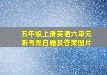 五年级上册英语六单元听写黑白题及答案图片