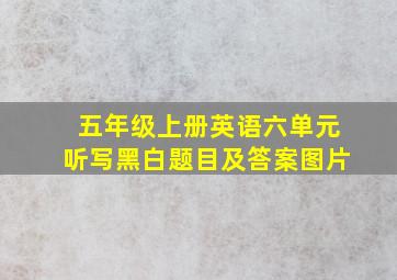 五年级上册英语六单元听写黑白题目及答案图片