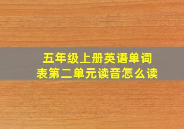 五年级上册英语单词表第二单元读音怎么读