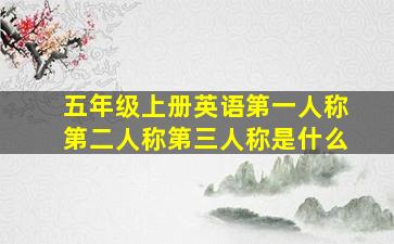 五年级上册英语第一人称第二人称第三人称是什么