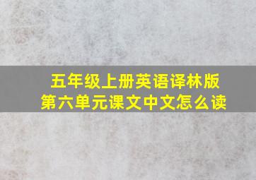 五年级上册英语译林版第六单元课文中文怎么读