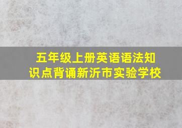 五年级上册英语语法知识点背诵新沂市实验学校