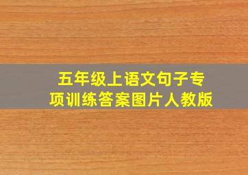 五年级上语文句子专项训练答案图片人教版