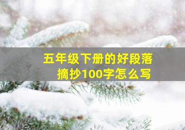 五年级下册的好段落摘抄100字怎么写