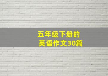 五年级下册的英语作文30篇