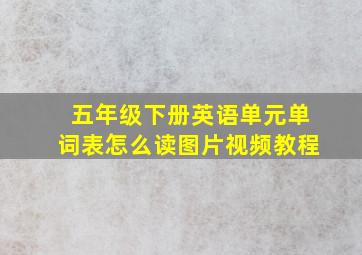 五年级下册英语单元单词表怎么读图片视频教程