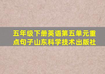 五年级下册英语第五单元重点句子山东科学技术出版社