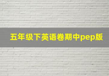 五年级下英语卷期中pep版