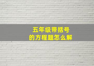 五年级带括号的方程题怎么解