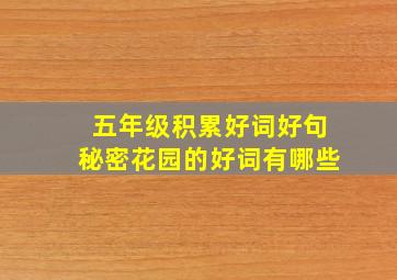 五年级积累好词好句秘密花园的好词有哪些