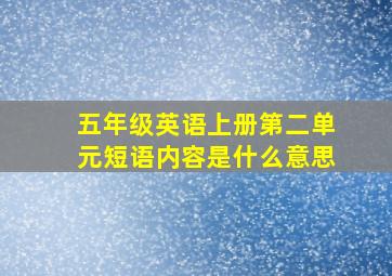 五年级英语上册第二单元短语内容是什么意思