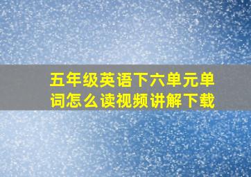 五年级英语下六单元单词怎么读视频讲解下载