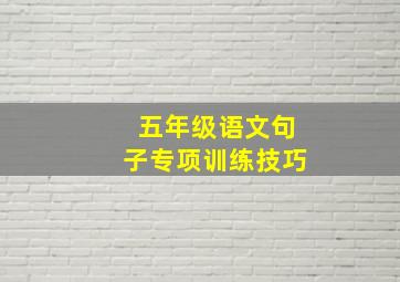 五年级语文句子专项训练技巧