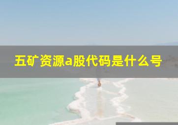 五矿资源a股代码是什么号