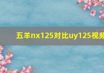 五羊nx125对比uy125视频