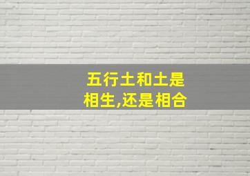 五行土和土是相生,还是相合