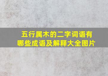 五行属木的二字词语有哪些成语及解释大全图片