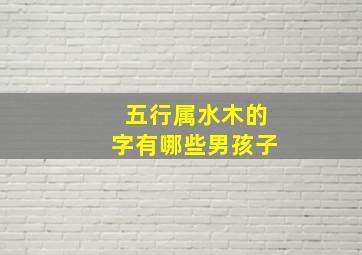 五行属水木的字有哪些男孩子