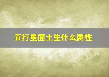 五行里面土生什么属性