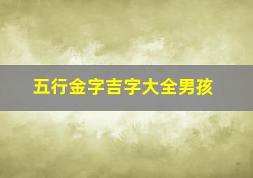 五行金字吉字大全男孩