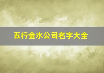 五行金水公司名字大全