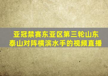 亚冠禁赛东亚区第三轮山东泰山对阵横滨水手的视频直播