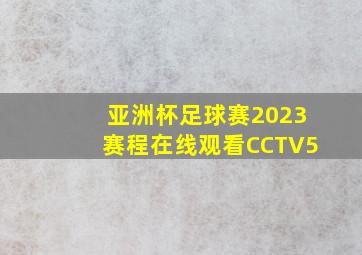 亚洲杯足球赛2023赛程在线观看CCTV5