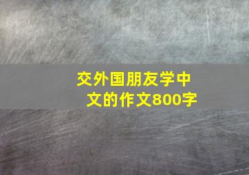 交外国朋友学中文的作文800字