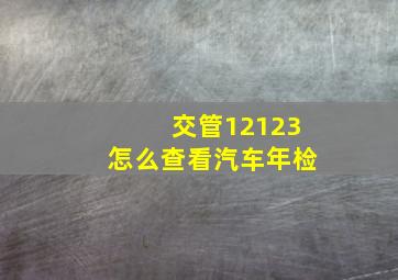 交管12123怎么查看汽车年检