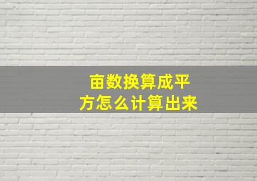 亩数换算成平方怎么计算出来