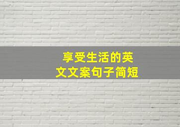 享受生活的英文文案句子简短