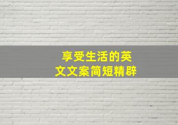 享受生活的英文文案简短精辟