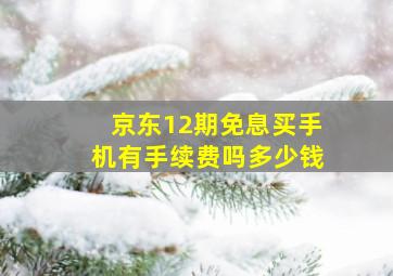 京东12期免息买手机有手续费吗多少钱