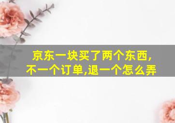 京东一块买了两个东西,不一个订单,退一个怎么弄